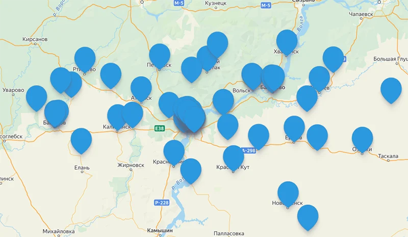 Пункты подключения «Карты жителя Саратовской области» 